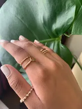 Tocona 8 unids/set, Anillos geométricos conjuntos de cristal claro de cadena de oro de piedra anillos de apertura para la joyería de las mujeres accesorios 9012