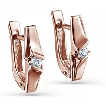 

Kabarovsky earrings with 2 diamonds in red gold