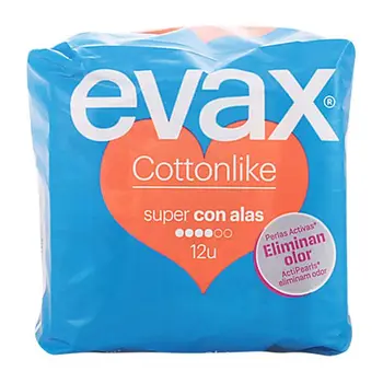 

Super Sanitary Pads with Wings Cotton Like Evax (12 uds)