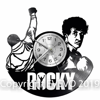 

Rocky Wall Clock Vinyl Vinyl Record Retro Clock Handmade Vintage Gift Style Room Home Decorations Great Gift