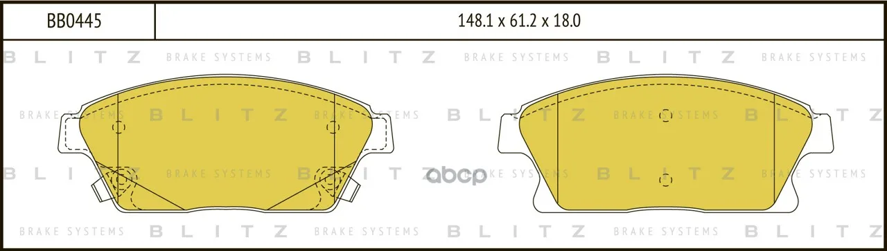 Колодки Тормозные Дисковые Blitz Bb0445 Blitz арт. BB0445