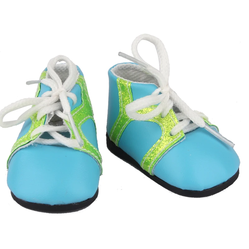 7cm Leather Doll Shoes For 18 Inch American Doll Boots Accessories Lacing Sneakers For 43cm Baby New Born& OG,Russia Girl Dolls