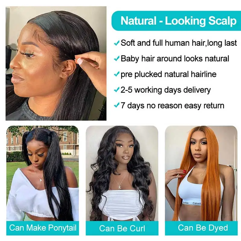 30inch Straight Hair 13x4 Full Lace Frontal Wig Human Hair For Women 13x6 Hd Lace Frontal Wig 360 Ashimary