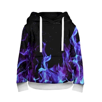 

Children's sweatshirt 3D blue fire