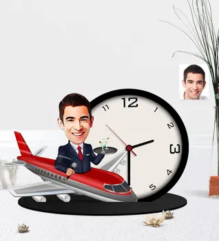 

Personalized Host Caricature Of Wooden Trinket Table clock