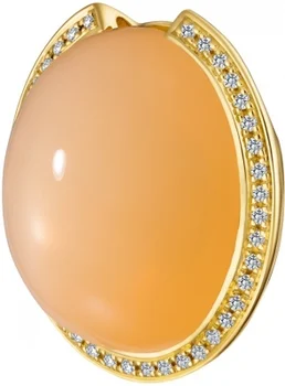 

Art Modern pendant with Moonstone and diamonds in yellow gold 750