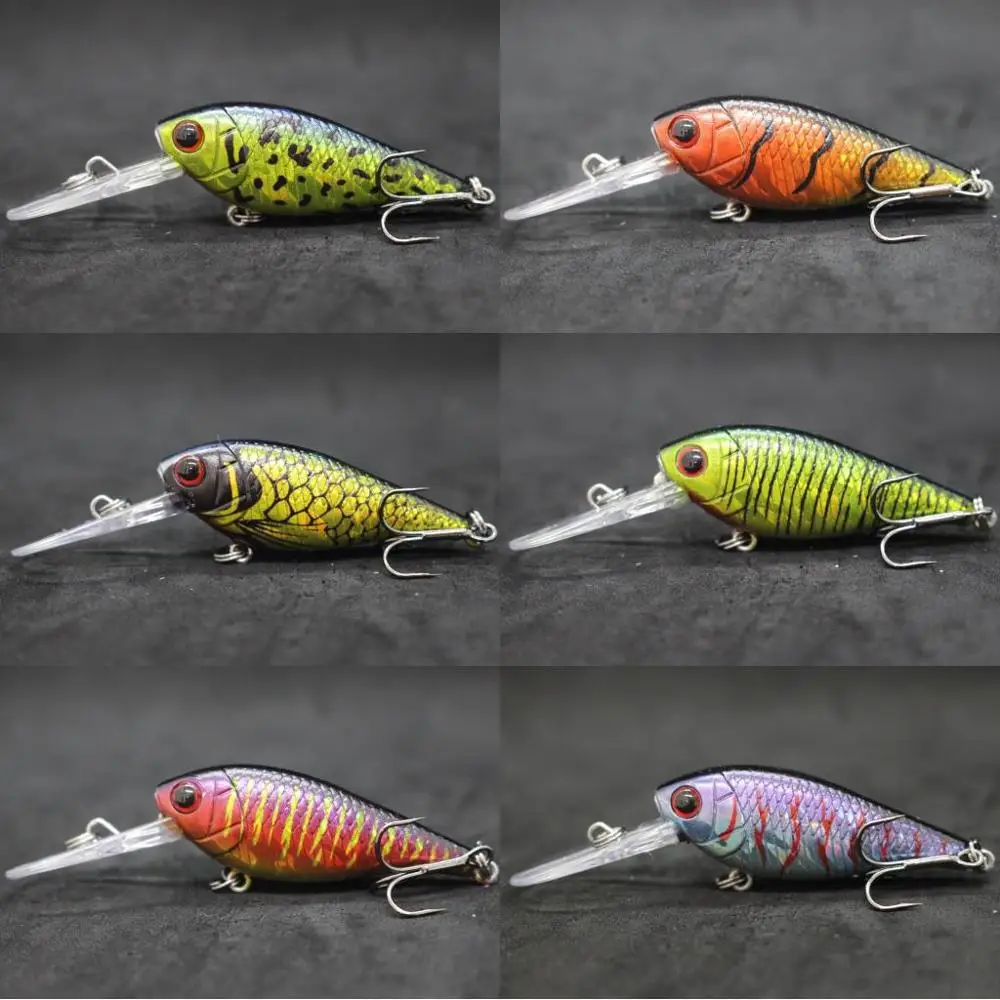 WLure-señuelo de pesca Crankbait, 7g, 5cm, ligero, para buceo de aguas  profundas, 3-4 metros, anzuelos triples de recubrimiento epoxi, rápido y  apretado, C549