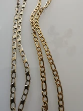 Collar de cadena Figaro para hombre, cadena larga de acero inoxidable, Color dorado, regalo de joyería, 2020