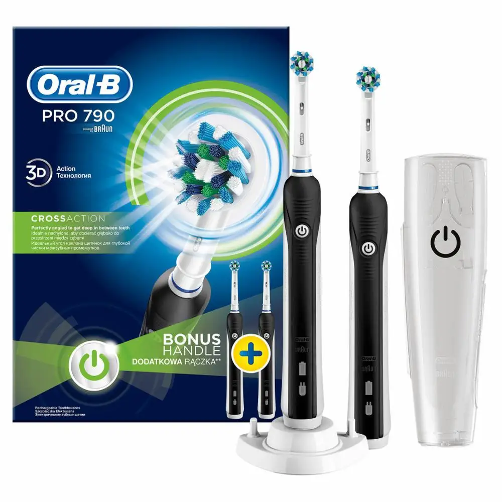 ORAL-B Pro 790 Crossaction Toothbrush - Duo Advantage Package - 2 Handles SALES ORAL-B Pro 790 Crossaction Toothbrush - Duo Advantage Package - 2 Handles SALES
