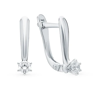 

Silver earrings with cubic zirconia sunlight sample 925 test