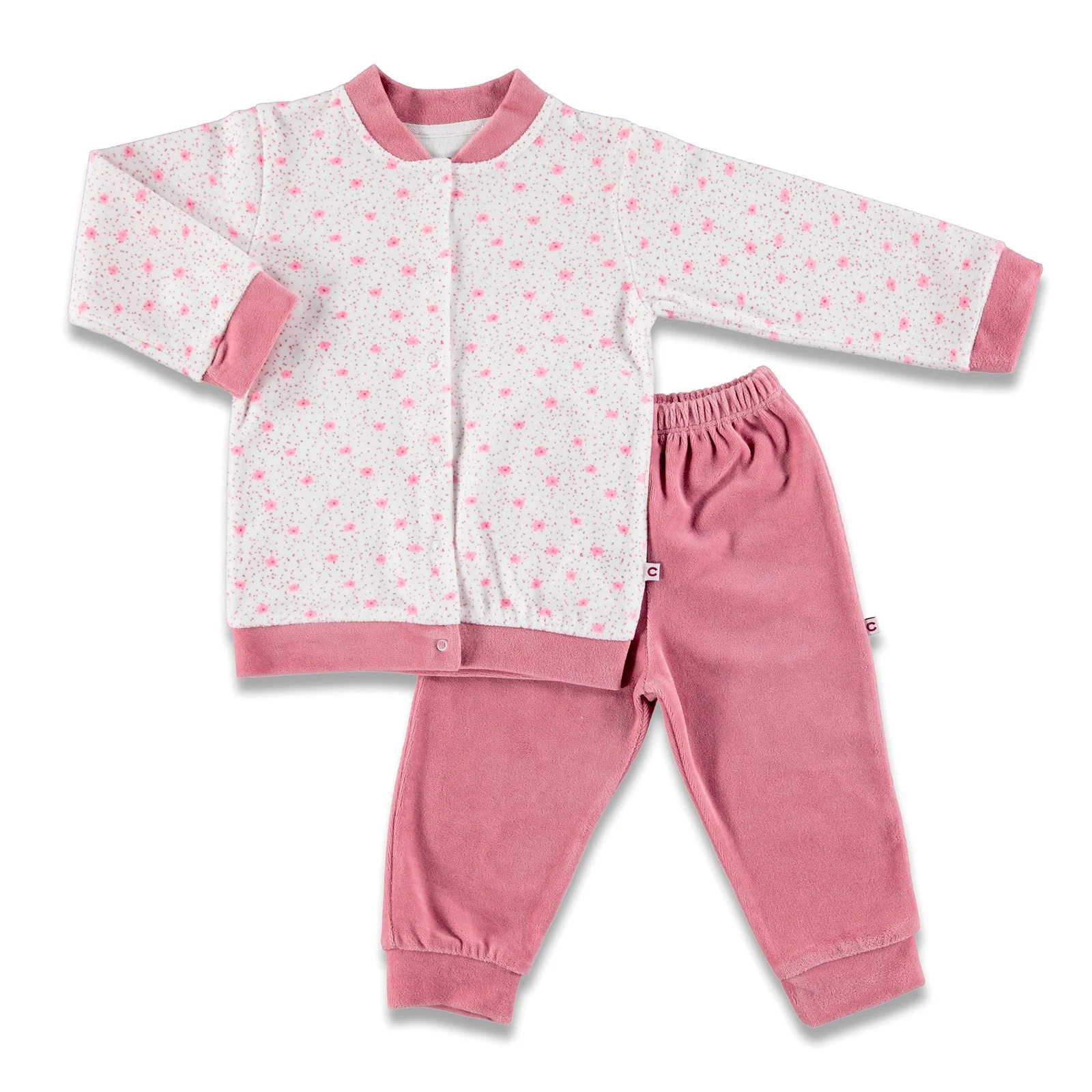 

ebebek Carmin Baby Crocodile Printed Velvet Pyjamas Set