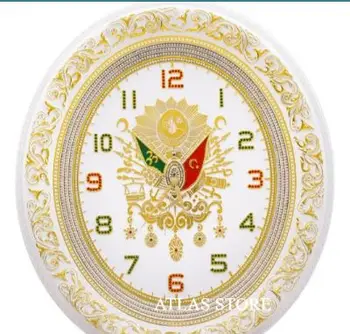 

52x60cm Large Luxury Stone Ottoman State Arched Tugra Wall Clock Table