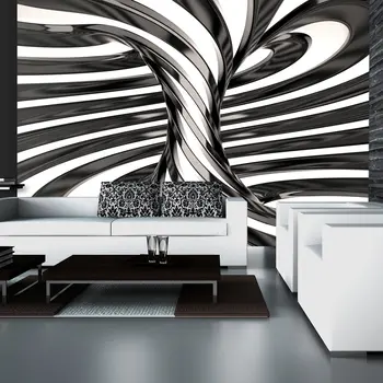 

Wall mural-Black and white swirl - 100x70 cm