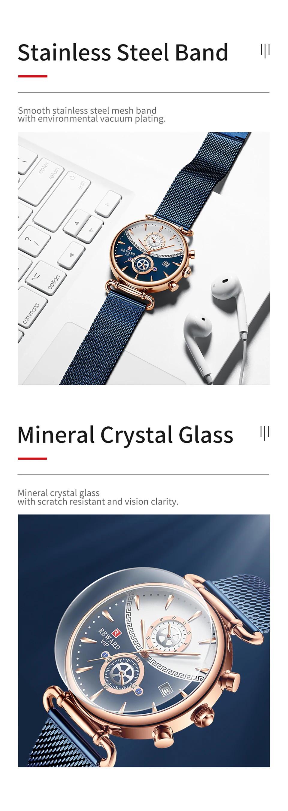 Montre de Couple étanche pour hommes, montre-bracelet à Quartz de luxe, chronographe, calendrier, bracelet en acier inoxydable_voghion.com