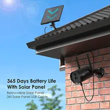 

Iegeek 5200mAh Rechargeable WIFI Security Protection Battery Camera with Solar Pannel