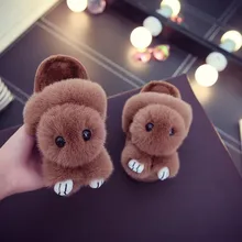 Girls Slipper Sneaker Unicorn Kids Sandals Indoor Shoes House Baby Winter Fur for Toddler