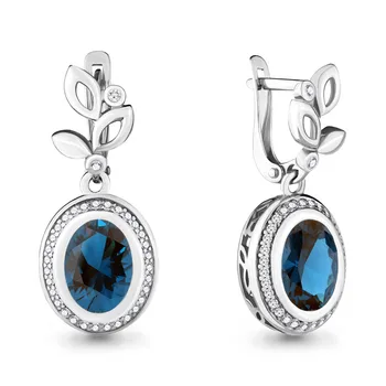 

Earrings made of silver with Topaz London and nanotopaz London Sint.