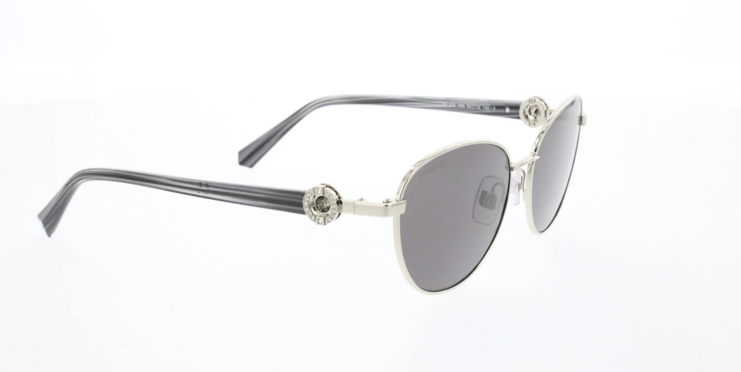 

Women's sunglasses swr 0205 16a metal silver organic oval aval 55-16-140 swarovski