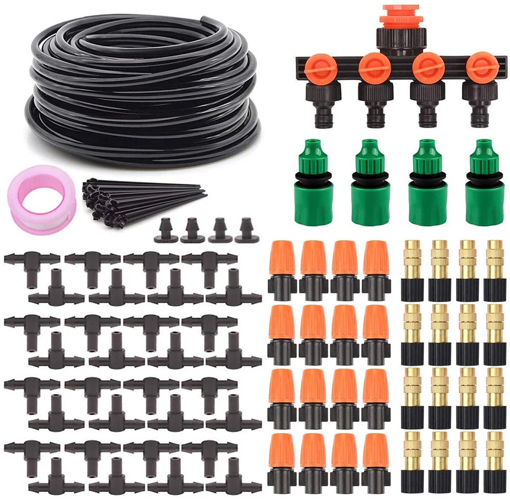 Tencoz Garten BewässerungsSystem 40m DIY Micro Drip Bewässerung Kit 1//4/" Schl
