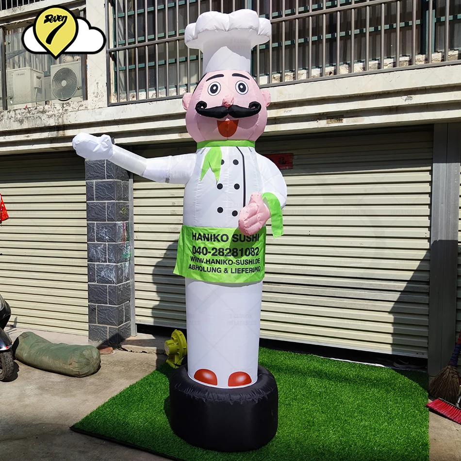 Restaurant Advertising Inflatables Cooking Chef Man Mascot Costume Kitchener Welcome Balloons Air Dancer Sky Tubeman With Blower 6