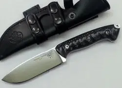 

J & V axarquia hunting line micarta black steel sheet MV-58 11,5 cm and micarta Black 12,5 cm