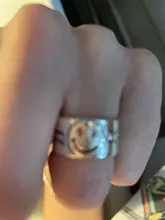 Anillo de plata de primera ley con forma de cara sonriente para mujer, sortija, plata esterlina, estilo tibetano, Vintage, gótico, dorado, gran oferta