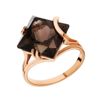 

Gold ring with раухтопазами sunlight sample 585