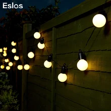 Eslas светодиодный струнный светильник уличная гирлянда 5 м 20 лампочек водонепроницаемый IP65 сад патио Свадебные новогодние гирлянды