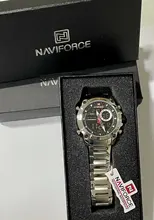 NAVIFORCE-reloj de pulsera militar para hombre de acero, cronógrafo de acero, cronógrafo para hombre, resistente al agua, pantalla dual