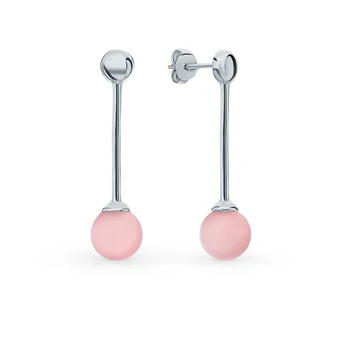 

Silver earrings with quartz sunlight sample 925