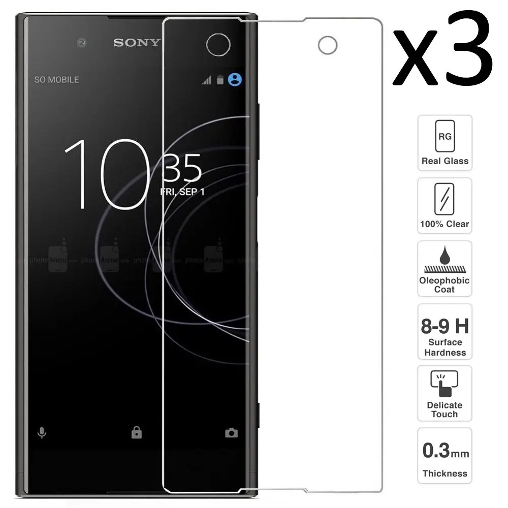 Sony Xperia XA1 Plus Set 3 pieces tempered glass screen protector anti-scratch ultra thin easy to install | Мобильные телефоны и