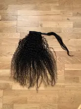 Coleta de pelo rizado Afro, cabello humano Remy brasileño con cordón, coleta Ombre, extensiones de cabello