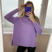 Sweater Pullovers Mock-Neck Beige Purple Winter Green 8-Colors High-Quality Women C-232