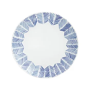 

Flat dish white and blue 6 PCs
