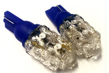 

CARALL ABC424 pair 2 Led lamps T10 with 9 Led F5 Flux Blue color Blue 12V 1W