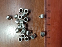 Lote de 20 a 200 Uds de cuentas espaciadoras de tubo sueltas chapadas en plata con flores para la fabricación de joyas, tubos colgantes, accesorios para collar y pulsera DIY