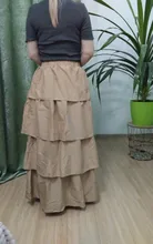 Maxi Skirts Cake-Pleated Celmia Layered Ruffled High-Waist Plus-Size Fashion Women Casual