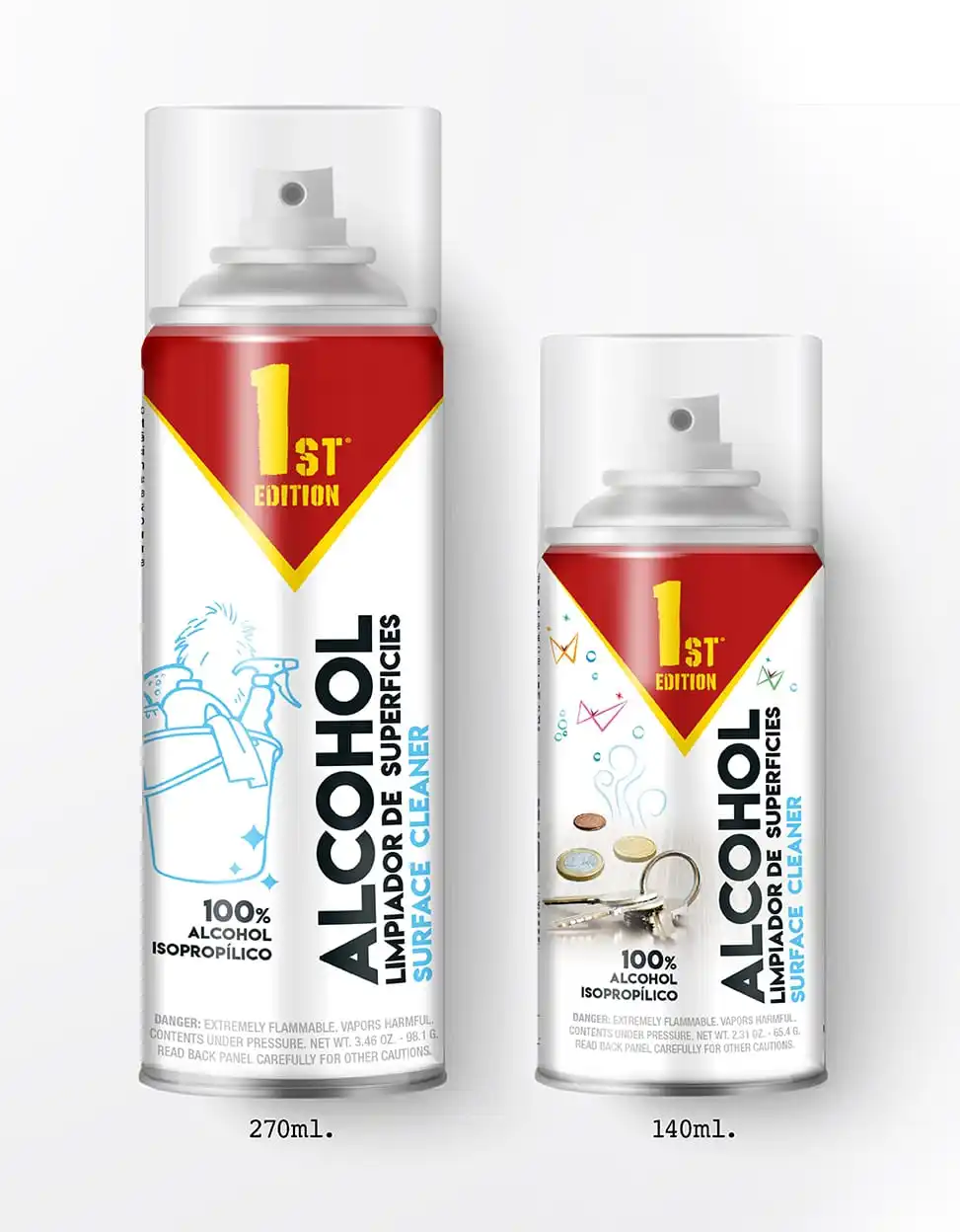 Spray 100% isopropyl alcohol, surface cleaning, drying ultra fast, cleaning of objects that you use daily