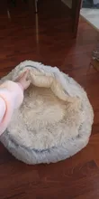 HOOPET-cama para gato y perro, cama para gato y perro de felpa redonda, cálida, suave y larga, para perros pequeños, nido 2 en 1, nuevo estilo