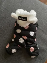 Dog Overalls Clothing Puppy Winter Coat Hoodie Pet-Dog Cotton Thicken Dot for Small Big-Polka-Dot