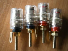 Connector Terminals Amplifier-Speaker Binding-Post Hifi-Cable 4PCS 4MM Gold-Plated Gold-Plated
