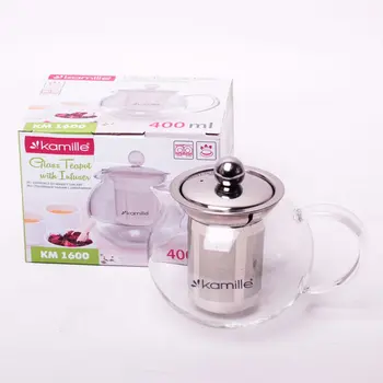 

Infuser with removable sieve 400 ml (glass, stainless steel) Kamille, kml-1600