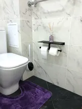 Toilet-Shelf Bathroom-Accessories Paint Double-Paper-Holder Aluminum-Material Phone-Rack