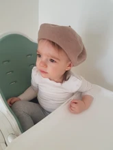 Gorro de lana para bebé y niña, boina elástica de Color caramelo para bebé, gorros para niña de 1 a 4 años, 1 ud.