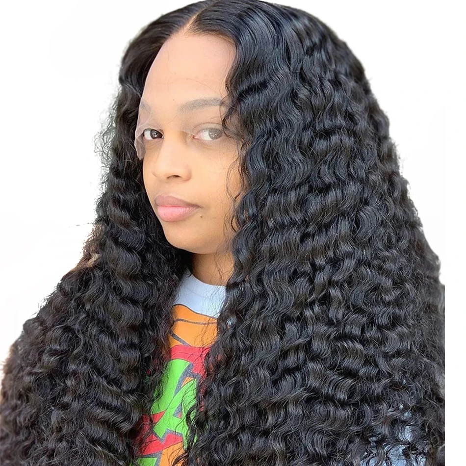 

Ace Brazilian Deep Wave Lace Front Wigs For Women 150% 180% Density 13X4 Lace Front Human Hair Wigs Remy Deep Curly Wig
