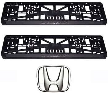 

Honda license plate frames, plastic, set: 2 frames, 4 Chrome self-tapping