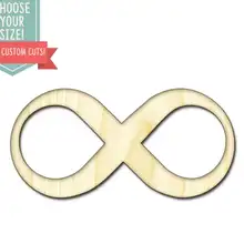 10 шт., символ бесконечности-на заказ, Выберите свой размер, лазерная резка, Деревянные Художественные товары для рукоделия, Настенный декор, Свадебный детский Декор DCS0395