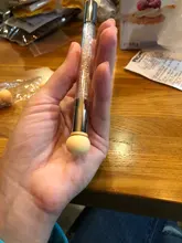 1 pincel de decoración de uñas con degradado, bolígrafo de dibujo de pintura con 4 cabezales de esponja de repuesto, herramienta de manicura con mango de diamante de imitación de doble extremo NB14 #