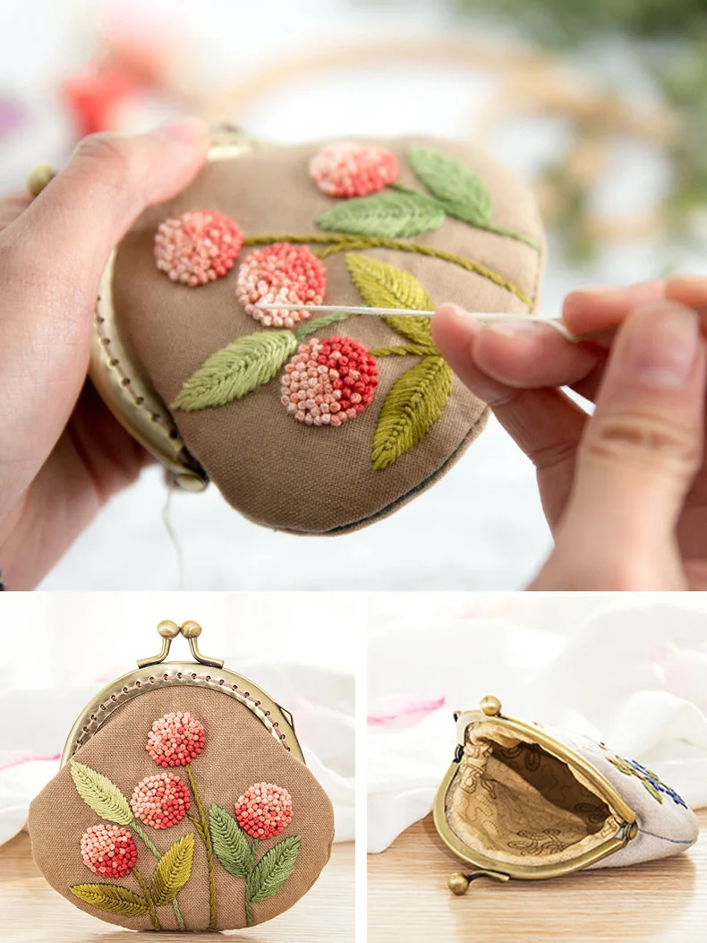3D DIY Ribbon Embroidery Bag Set, Needlework Kits ... - Grandado