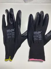 Guantes de trabajo GMG CE EN388, protección de seguridad de nitrilo suave, color rojo y negro, a prueba de aceite, mecánicos, 6 pares, gran oferta